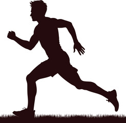 Man Running Silhouette Vector