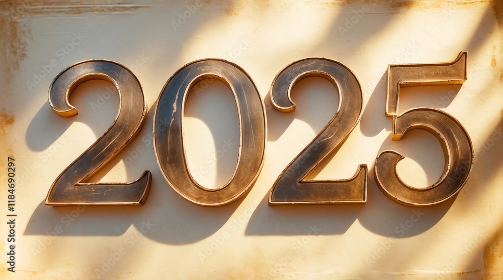 Poster metallic numbers 