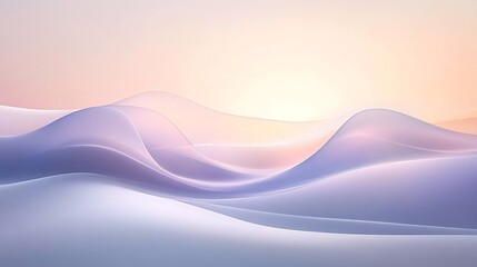 Abstract Pastel Waves Landscape Digital Art