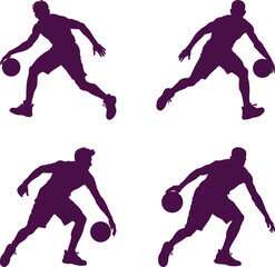 silhouette of basketball players 