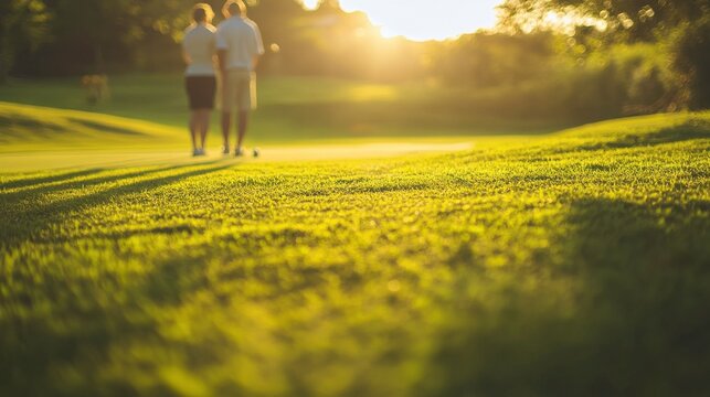 Seniors Enjoying a Peaceful Day on the Golf Course