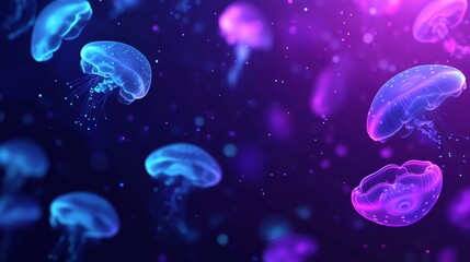 Neon Jellyfish 3D Background