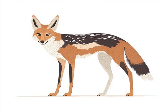 2D flat vector illustration jackal icon isolated on a white background.