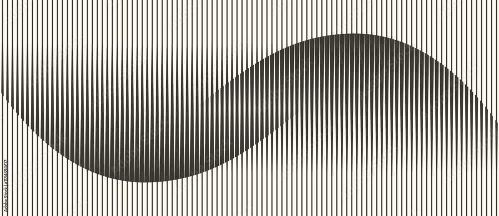 Aufkleber Abstract art geometric background with vertical lines. Optical illusion with waves and transition.