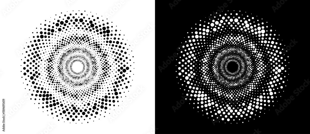 Aufkleber modern abstract background. halftone dots in circle form. round logo. vector dotted frame. design el
