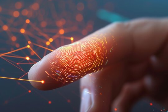 Biometric identification process for secure online voting using fingerprint scanning technology in a digital environment - Powered by Adobe