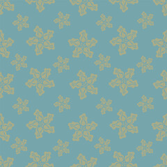 Seamless floral pattern, liberty ditsy print with cute large botany in retro folk style. Beautiful botanical design of hand drawn wild plants: flowers, leaves on black background. Vector illustration