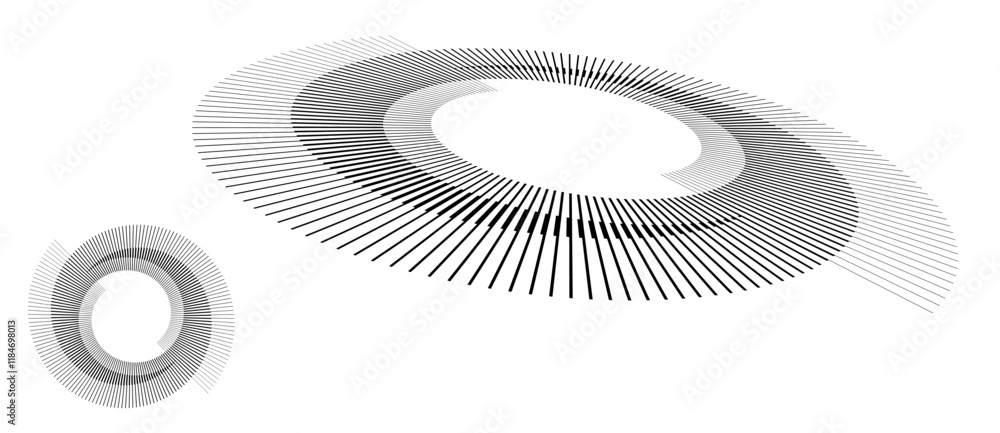 Poster spiral with black lines as dynamic abstract vector background or logo or icon. abstract background w