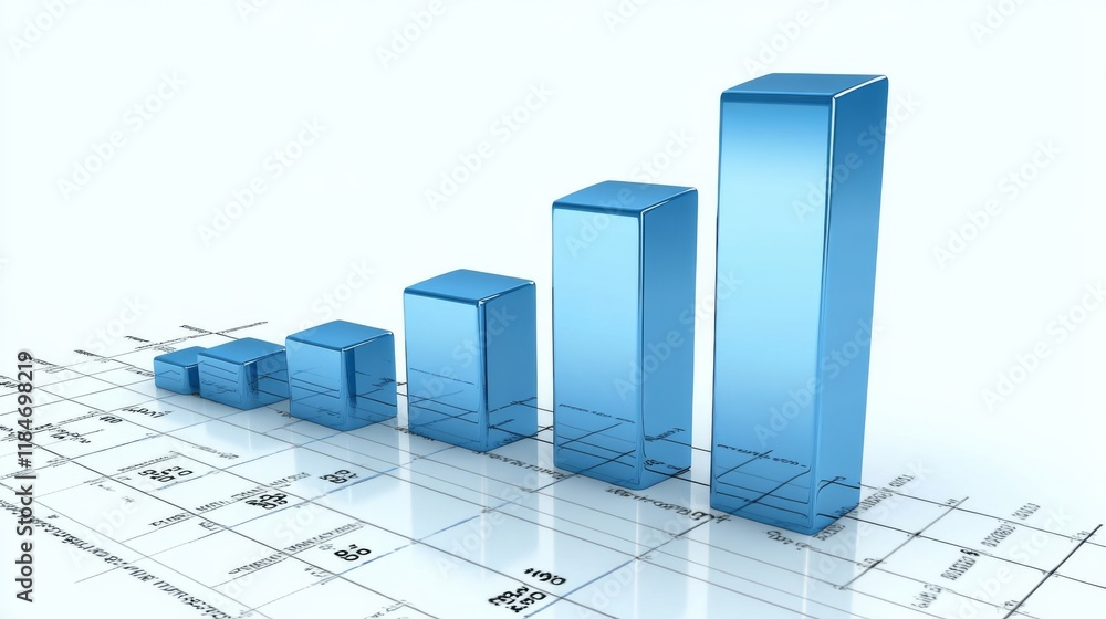Poster A clean business graph with simple bars and clear labels, displaying key performance indicators KPIs, set against a light background for easy readability.