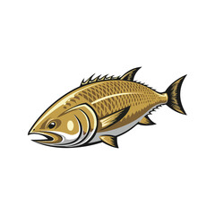 Tuna fish hand drawing vintage engraving vector