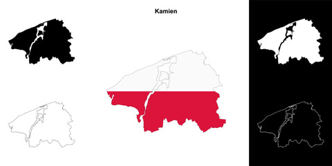 Kamien county outline map set