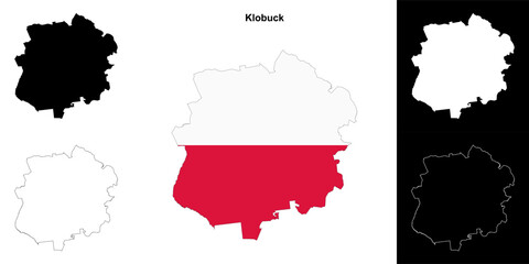 Klobuck county outline map set