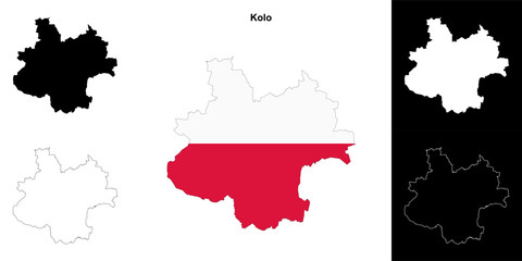 Kolo county outline map set