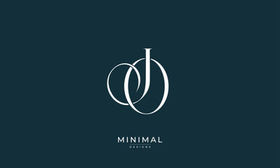Alphabet letter icon logo JO