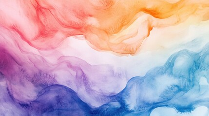 Abstract Colorful Watercolor Painting Swirls and Hues Vibrant Fluid Art