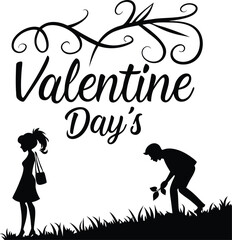 Fototapeta premium Whispered Affection Silhouette Valentine Designs