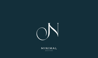 Alphabet letter icon logo JN
