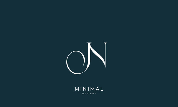 Alphabet letter icon logo JN