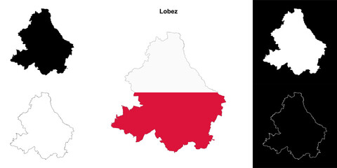 Lobez county outline map set