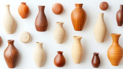 Wooden Vases Display. Modern Home Decor Collection