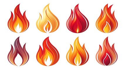 Flame logo with fire icons
