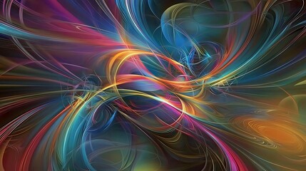 Abstract Colorful Swirls: A Dynamic, Energetic Artwork
