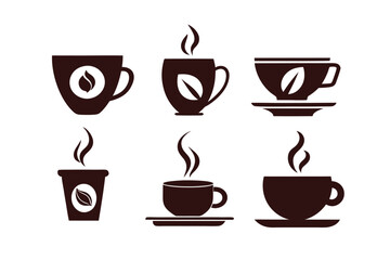 Obraz premium Stylized Coffee Cup Icons for Cafes and Coffee Shops