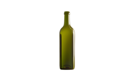 Green Glass Bottle Isolated on White Background for Design Use