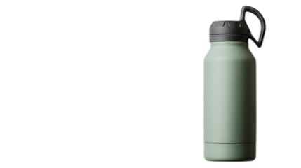 Stylish Green Water Bottle on a Simple Background for Hydration