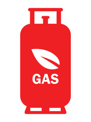 Gas cylinder vector icon logo design. Gas cylinder canister fuel storage symbols isolated on white background. Fuel red tank silhouette. Gas tank sign. Vector illustration. EPS 10