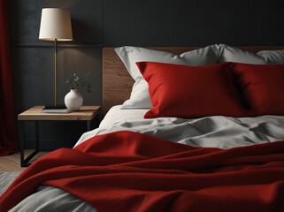bed in hotel room