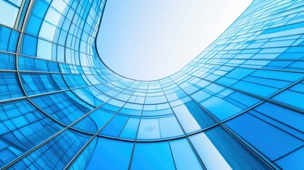 Obraz premium Modern Skyscrapers with Curved Glass Facades