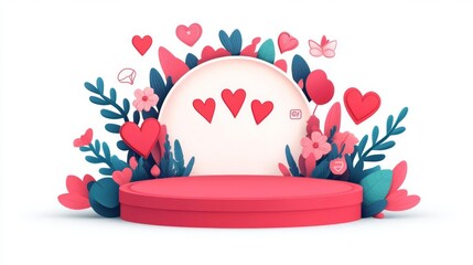 A vibrant heart-themed backdrop for romantic occasions.