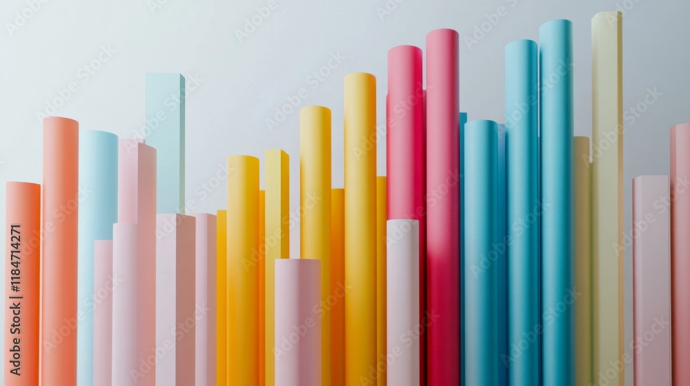 Aufkleber a colorful d bar graph on a clean white background, with bars of different heights representing fina