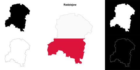 Radziejow county outline map set