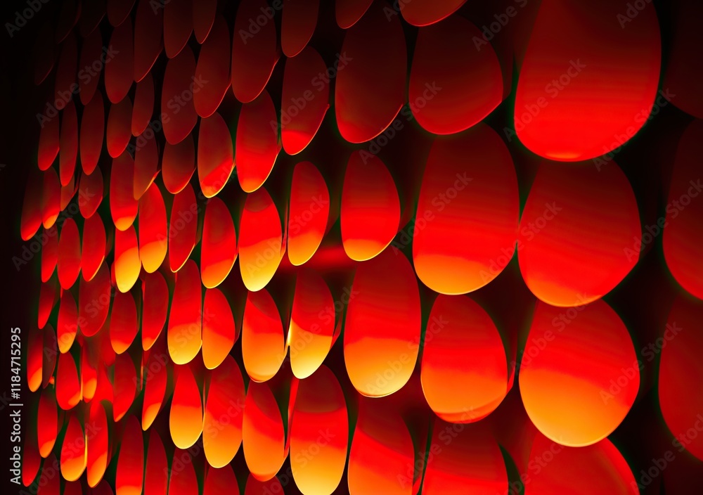 Poster the composition features a textured background with dynamic shapes and a red abstract wave line