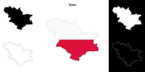 Srem county outline map set