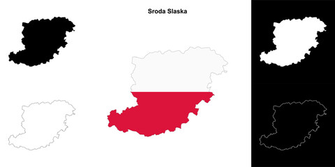 Sroda Slaska county outline map set