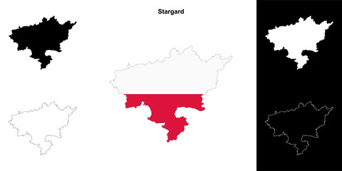 Stargard county outline map set