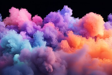 Fototapeta premium An 3D explosion of colors and shapes resembling vibrant and swirling clouds