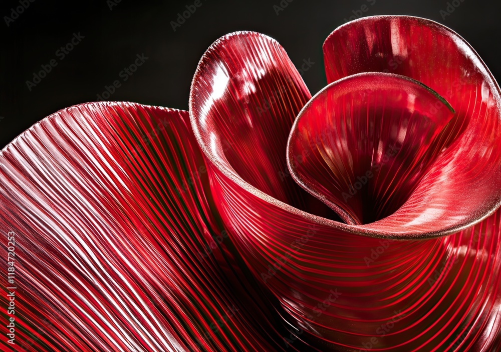 Poster the dynamic composition showcases a textured background with a red abstract wave line and shapes