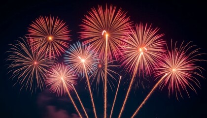 Fototapeta premium Fireworks Display, Night Sky, Celebration, Festive, Explosions