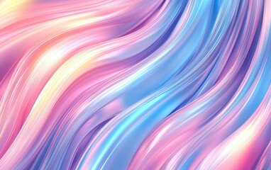 Obraz premium A vibrant, flowing abstract design featuring soft pink and blue waves, creating a soothing and dynamic visual effect.