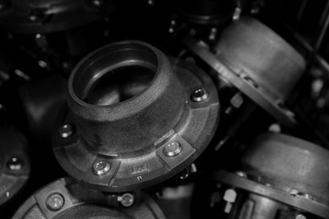 Close up shot of front wheel hub.