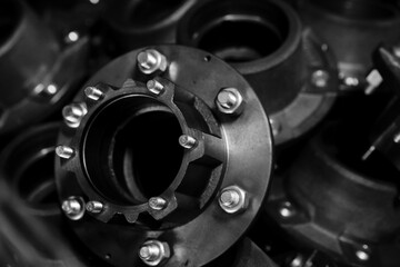 Close up shot of front wheel hub.