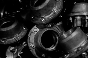 Close up shot of front wheel hub.