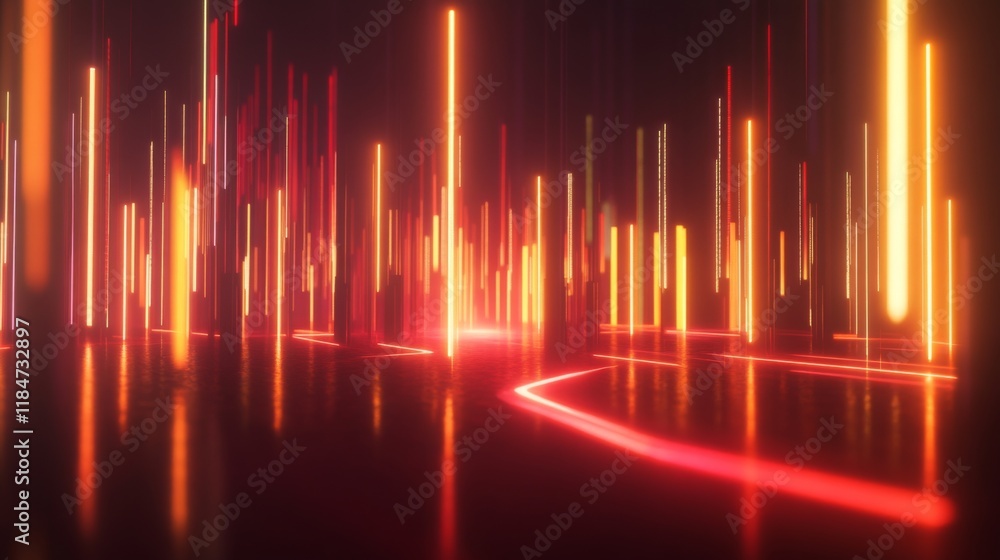 Aufkleber a futuristic financial graph showcasing investment trends, with glowing data points and smooth anima