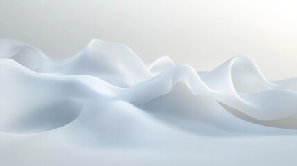 Fototapeta premium White elegant fabric flowing and forming soft waves