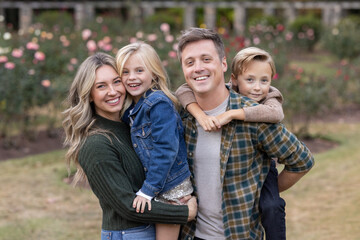 Portrait of a family standing together
