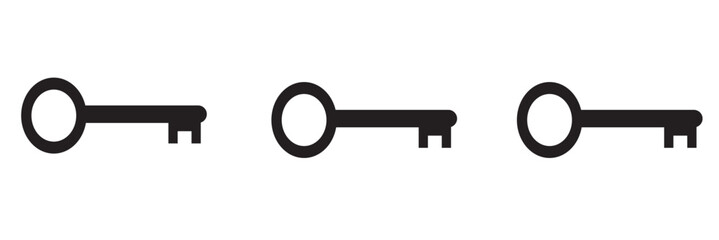 Key icon set. Key vector icon. Key symbol.